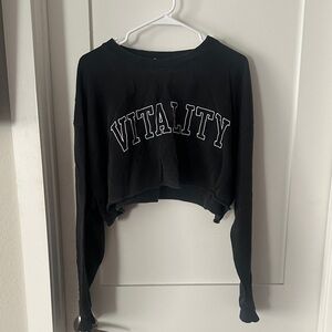 Vitality Black Women's Crop sweater